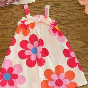 Floral Sundress with Pink and Orange Flowers